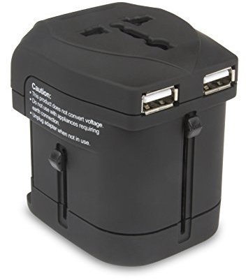 Hamlet XPW2UTRAVEL - Adattatore Universale da Viaggio + 2 USB charger da 2100 mA cadauna