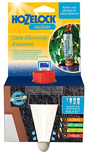 HOZELOCK - Sistema di irrigazione a goccia autonomo Aquasolo, taglia XL (x1): irrigazione di assenza, ideale per piante in vaso, fioriera, fiori e orto, cono rosso in ceramica [2713 3465]