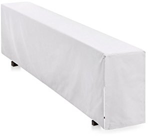 Hans-Textil-Shop Bierbankhusse 220x25 cm Weiß Baumwolle Linon Bodenlang (Kochfest, Wiederverwendbar, Pflegeleicht, Schadstoffgeprüfter Stoff)