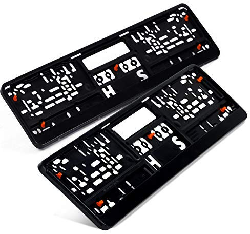 Kennzeichenhalter Set Auto Schwarz Optimale Dämmung Nummernschildhalter Pkw Kennzeichenhalterung Nummernschild (2 Stück)