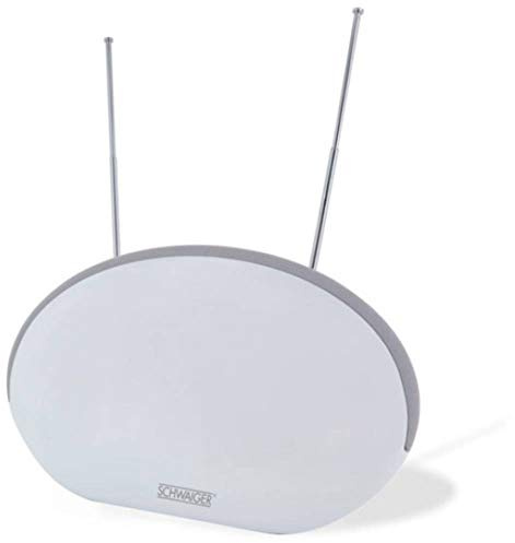 Schwaiger ZA200 011 TV-Antenne für den Innenbereich, Dual 36 dB – TV-Antennen (Innen, Weiß, Dual, 1,5 m, 174 – 790 MHz, 36 dB)
