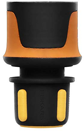 Fiskars slangkoppling, universalstorlek, Ø 9 mm (3/8), SoftGrip-kontaktpunkter, 30 g, svart/orange/gul, FLOW, 1027071