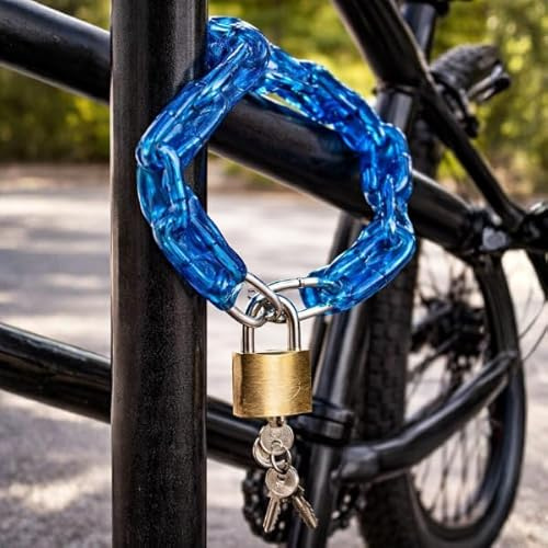 Garden Mile Heavy Duty Bike Chain Lock with Padlock & Keys – 3ft Cycling Security Chain with Protective Sleeve – Weatherproof Bicycle, Scooter & Motorcycle Lock