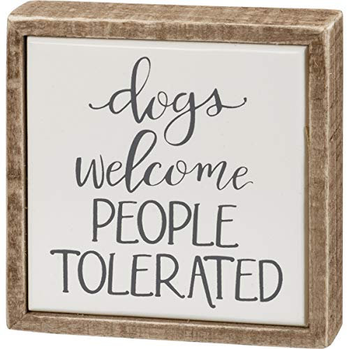 Primitives by Kathy Dogs Welcome Box Sign Mini