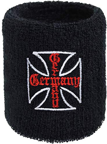 EXPRESS-STICKEREI Schweissband Biker Bestickt & Absorbierendes Frottee Designer Schweißband | Sport-Wristband Geburtstag Schweiß-Armband Festival Accessoire Rocker Konzert