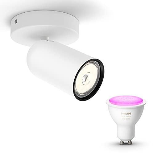 Philips Hue Pongee Aufbaustrahler (Weiß) - 1-Flammig - Weiß/Farbe | Wand- oder Deckenstrahler - GU10 - Hue White and Color Ambiance