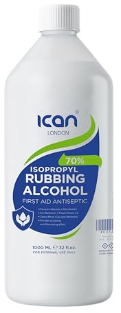 ican london isopropyl rubbing Alcohol 70% First aid Antiseptic 1000ml (1 litre)