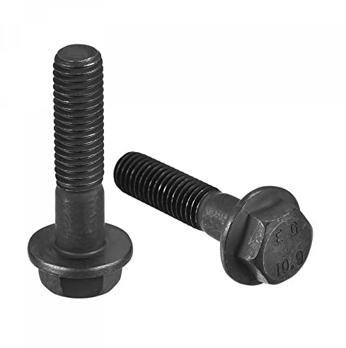 sourcing map Metric M8x40mm Hex Flange Bolts, 5pcs 10.9 Grade Carbon Steel Hexagon Head Screws