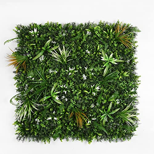 HOTRA 3D Wandpaneel Mit Grünen Künstlichen Pflanzen 100 X 100cm Greenery Hängende Farn-Gras Pflanzen Dekoration für Hochzeitshintergrund Partygarten (Color : C015)