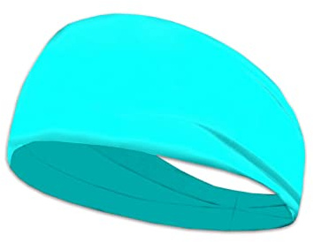 Kuiaobaty Türkisfarbenes Workout-Stirnband für Damen – Herren, Sport-Bandana, Turban, einfarbig, Haarbänder, Schweißband für Tennis, Laufen