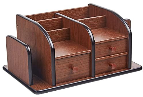Kreative Büro Desktop Stifthalter Holz Schublade Stil Aufbewahrungsbox Multifunktions Debris Box Visitenkarte Box Bücherregal Kosmetik Box,Braun