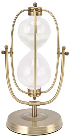 Pssopp Sanduhr, Sanduhr, Timer, Ornament, Dekorativ, Schönes Metall, Glas, Handgefertigt, Vintage für Wohnzimmer (Große 60 Minuten Rotation)
