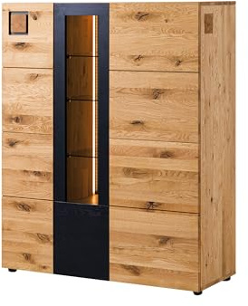 MASSIVMOEBEL24.DE | KITZBÜHEL Highboard Wildeiche Natur geölt/lackiert - Verschiedene Größen, Farbe:Natur geölt/lackiert, Größe:116x43.5x143 cm (BxTxH)