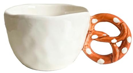 CAPIJIONG Tazza da 360 ml in ceramica semplice con marchio d'acqua per la colazione a casa serie biscotti latte tazza caffè - bianco - 1 pezzo