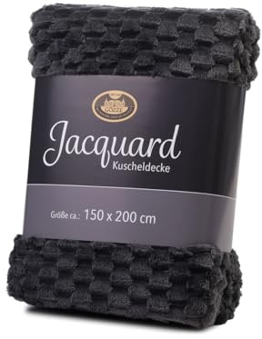 Gözze - Bubbles Wohndecke, Jacquard, 100% Polyester (Mikrofaser), 150 x 200 cm - Anthrazit