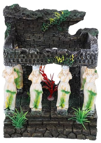 Beaupretty Roman Column Resin Ornament Multifunctional Fish Tank Decor for Hideout