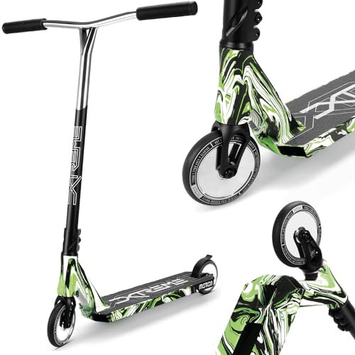 Motion Stunt Scooter – Xtreme | High End Freestyle Scooter mit 120 mm Räder | Trick Roller für Kinder, Jugendliche und Erwachsene | Höchte Qualität für ultimativen Freestyle Scooter Spass (Forest)
