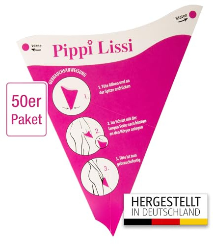 Pippi Lissi Urinela desechable para mujer, paquete de 50 unidades, urinela higiénica para viajes y comodidad al aire libre