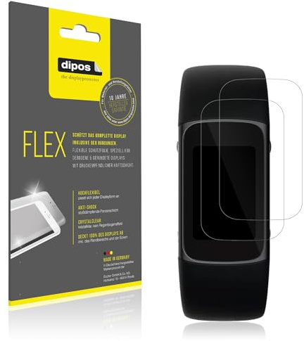 dipos FLEX 2x Clear Screen Protector for Fitbit Charge 6 | HD Clear, 100% Screen Coverage, Full Cover Film, Self-Healing, Bubble-Free, Fingerprint Compatible, Easy Installation