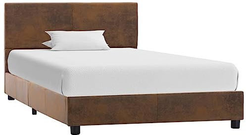 CKioict Cama de día para dormitorio, cama de matrimonio o cama individual, color marrón, aspecto de ante, 90 x 200 cm, adecuado para dormitorio, salón, habitación de invitados