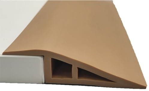 BLUEZY Übergangsprofil Selbstklebend, PVC Übergangsleiste, Türschwellen Leiste, Ungelochte Abdeckleiste, 1M/2M/4M/5M Schwellen Höhenausgleichsprofil, Teppichleisten Übergangsprofil D,2m