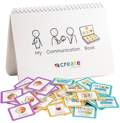 Communication Book with 6 visual communication resources and 34 removable pecs cards visual symbols to support communication, routine and transition - Suitable for autism, adhd (Children)