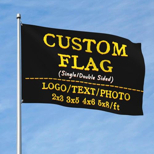 Personalisierte Flaggen: Gestalten Sie Ihr eigenes Banner mit Text/Logo/Foto, doppelseitig, 3x5 Ft, für Geschäftsgeschenke und Heimdekorationen.