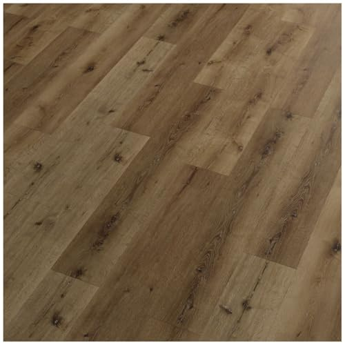 Vinylboden Klicksystem mit Trittschalldämmung Holzoptik - Rigid SPC Hartvinyl - Schwimmende Verlegung - 150 x 22,8 x 0,6 cm - 1,71 m² - 5 Dielen