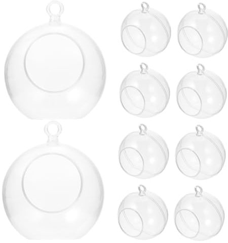 QUMIIRITY Weihnachtsdekor Fillable 10pcs Dekorative Ornamente Licht Kerzenhalter Hängen Kunststoff Blasen