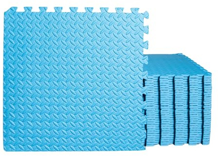 Samuel Alexander Blue 32 Piece EVA Foam Floor Protective Tiles/Mats 60x60cm Each Set For Gyms, Kitchens, Garages, Camping, Kids Play Matting, Floor Mats Set Covers 11.52 sqm (124 sq ft)