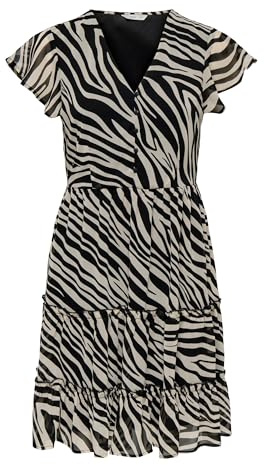 ONLY Onlmarcia Capsl Short Dress WVN kort volangklänning, Pimpsten, XL