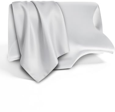 HOMCA Satin Kissenbezug für Memory Foam Kissen, Seidenkissenbezug Alternative 60x40cm, Ähnlich wie Seide, Glatt & Weich mit Unsichtbarer Reißverschluss, Weicher Kissenbezug für Schlafkissen, Grau