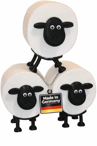 Schaf Toilettenpapierhalter Schaf 3 Stück für 42mm Rollen - Kunststoff Klorollenhalter lustig zur Toilettenpapier & WC Rollen Aufbewahrung - Perfekt als Deko oder als Geschenk