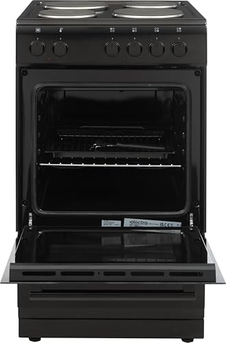Electra 50cm Electric Cooker with Solid Plate Hob - Black - A Rated