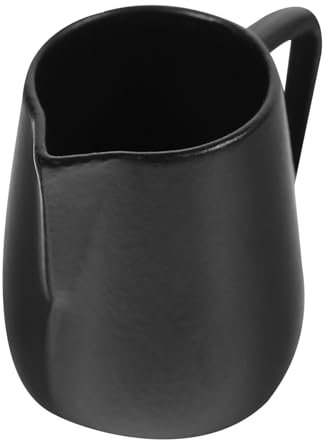 TOYANDONA Caffettiera Latte Art Mini Brocca Di Latte Brocca Fumante Espresso Piccolo Bricco Per Il Latte Crema Di Caffè Brocca Per Caffè e Latte Tazzine Da Espresso Ferro Da Stiro Black
