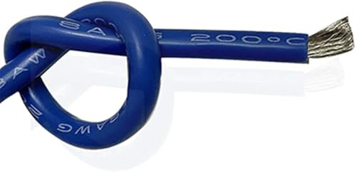 Cavo elettrico Tubo Casa 100cm Cavo morbido resistente al calore 8AWG Alta temperatura Resistente al freddo Filo in silicone Rosso Nero Blu Colore Filo Terreno Elettronica (Colore: filo rosso, Dimensi