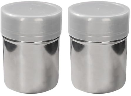 2 Piezas Espolvoreadoras Azúcar Hielo,Cacao en Polvo Azúcar de Inoxidable Espolvorear Acero Hervidor Dispensador Hierro Jarabe Ahorrador,Polvo Polvero Tamizador para Chocolate Especia Perlado Harina
