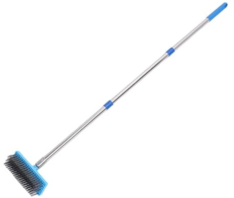 Generic Cepillo de Matorral de Alambre con Mango de Telescopio Largo, Escoba de Alambre de Acero Inoxidable, Cepillo de Depurador de Piso de Servicio Pesado para Cubierta, Concreto (120 cm)
