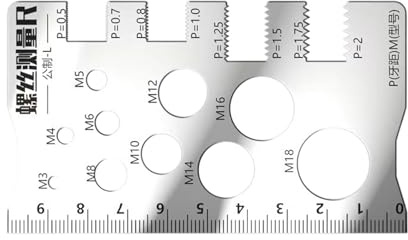 Calibradores de rosca de tornillo de alta precisión para determinar el diámetro de los pasos métricos y la dimensión del grifo, calibradores de tamaño del grifo, herramienta de medición de rosca de