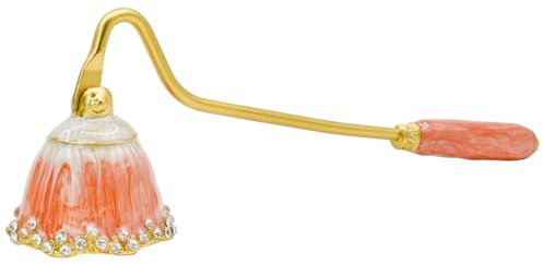 MrMrKura Kerzenlöscher, dekorativer Kerzenlöscher mit langem Griff, elegantes Metallkerzenwerkzeug zum sicheren Aussetzen der Kerzenflamme (Tangerine)
