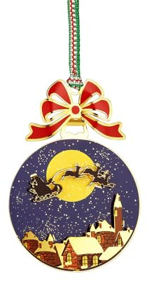 Newbridge Silverware LW914 Gold Plated Santa Sleigh Christmas Tree Decoration
