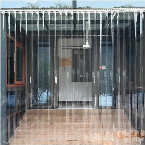 HynJGih Cortina de Puerta con Tiras de PVC, Cortina Transparente de plástico Impermeable con superposición de 3,5 cm, Personalizable (tamaño: 0,75 x 2 m)