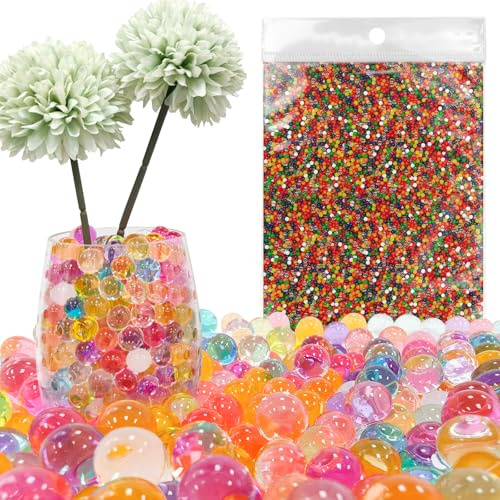 LISOPO Perlas de agua coloridas, decorativas y coloridas, no tóxicas y biodegradables, perlas de gel para flores y plantas