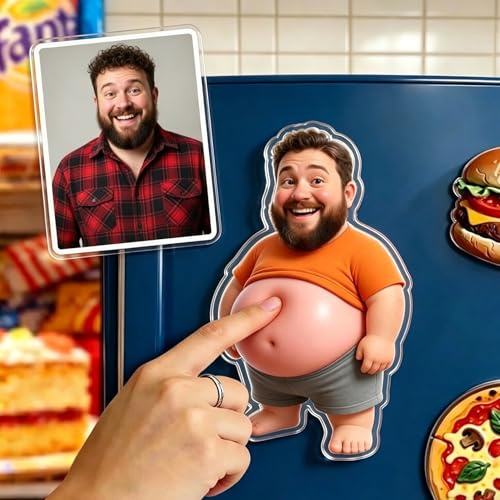 Personalisierter Kühlschrankmagnet mit Foto, Lustiger Acryl Gesicht Magnet mit individuellem Design, Kreative Dekoration & Geschenk für Familie und Freunde