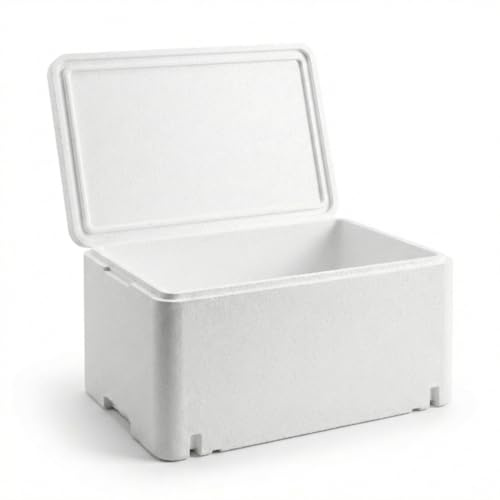 O-fish Styroporbox 46,45L mit Deckel Thermobox für Lebensmittel & Medikamente Isolierbox für Versand & Transport 60x40x30cm Kleine Kühlbox für Auto Picknick & Gastronomie Styrobox 10kg Traglast Set