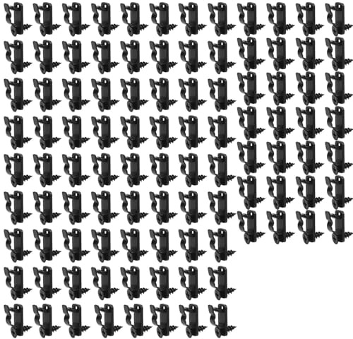 100 Pcs Q Hanger Hooks Screw In String Light Clips Festoon Lights Outdoor | Weatherproof Fixing Hooks for Garden Fence Gutter Patio Christmas Decorations Hanging Plants Cables Tools and Outdoor Storage