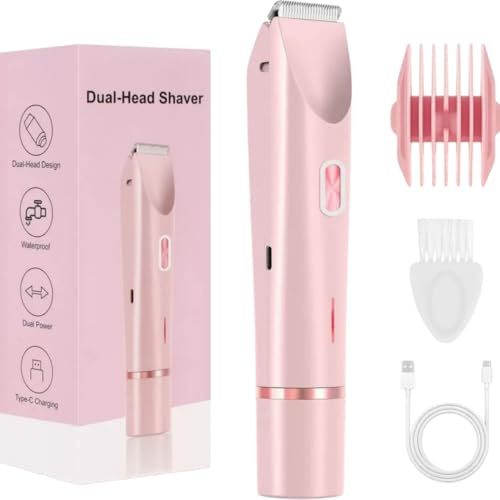 Opermal Rasoir électrique 2 en 1 pour femme pour bikini, visage, corps, jambes - Utilisable à sec ou humide,Compact et léger, rechargeable par USB