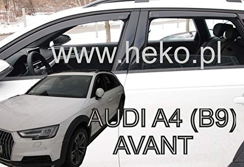 J&J AUTOMOTIVE Windabweiser passend für Audi A4 B9 2015-2024 4tlg, Heko Regenabweiser Vorne Hinten Getönt Dunkel Passform