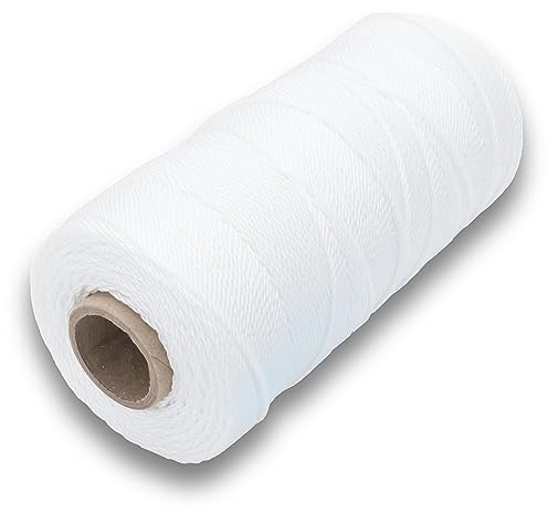 MARSHALLTOWN 629 Twisted Nylon Mason’s Line – 1000 ft #18 White Line, 6 Core, Durable Weather‑Resistant Layout Line for Construction, Landscaping, Bricklaying, DIY & Professional Use