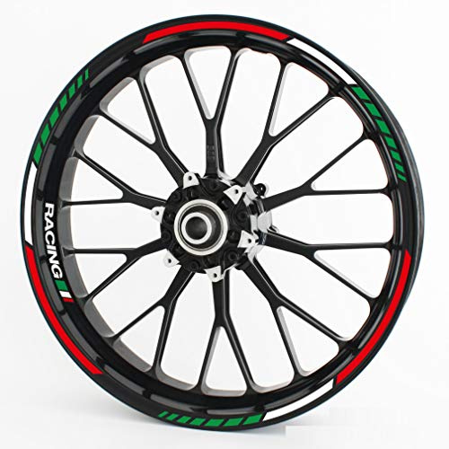 Motoking Felgenrandaufkleber RS - Italy Tricolore - Komplettset für 15 16 17 18 19